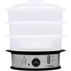 Tristar VS-3914 Cuiseur Vapeur Acier Inoxydable, Noir