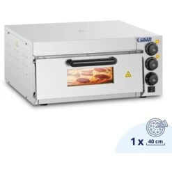 Royal Catering Four À Pizza Électrique Inox 2000W 230V 350 °C 40X40X1 5Cm
