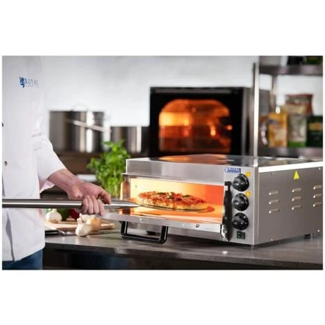 Royal Catering Four À Pizza Électrique Inox 2000W 230V 350 °C 40X40X1 5Cm – Image 4
