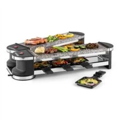 Tenderloin 100 Raclette-grill 1200W 8 Personnes 2x Plaques En Pierre Naturelle