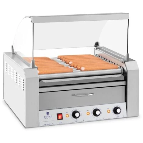Grill A Saucisses Hot Dog Pains 11 Rouleaux 2 600 W 2 Zones Chauffantes Tiroir