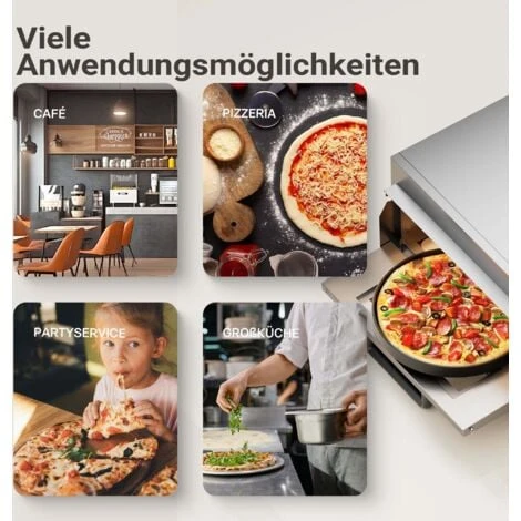 Four à Pizza électrique 2000W Avec Pierre Réfractaire Alimentaire Régualtion De Température – Image 3