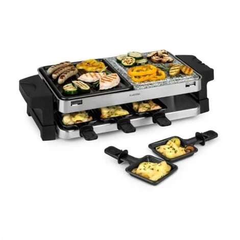 Sirloin Appareil à Raclette Pour 8 Personnes 1500W Aluminium & Pierre
