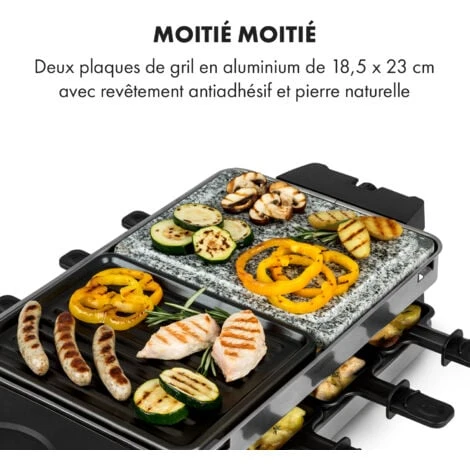 Sirloin Appareil à Raclette Pour 8 Personnes 1500W Aluminium & Pierre – Image 4