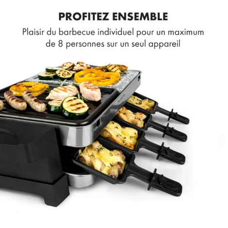 Sirloin Appareil à Raclette Pour 8 Personnes 1500W Aluminium & Pierre – Image 5