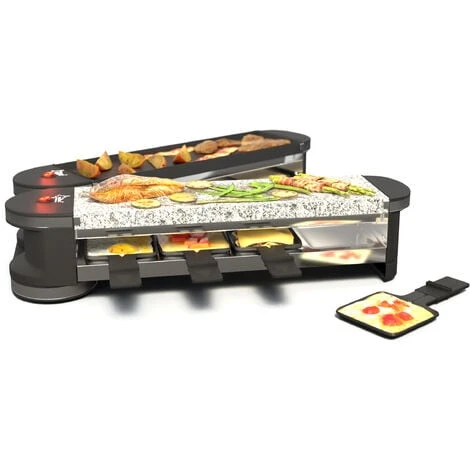 SUNTEC Appareil à Raclette RAC-8069 FLEX 8 Metal-stone