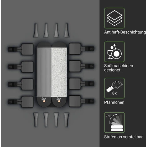 SUNTEC Appareil à Raclette RAC-8069 FLEX 8 Metal-stone – Image 3