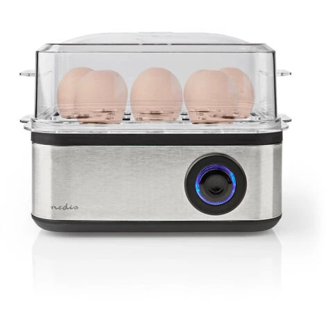 NEDIS Cuiseur à Oeufs 8 Pièces 3 Étages 500 Watts Aluminium/Noir