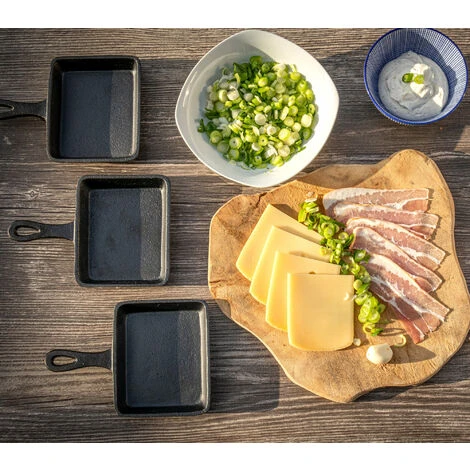 BBQ-Toro Poêle à Raclette En Fonte (6 Pièces) 12,5 X 18 Cm Plat De Service – Image 2