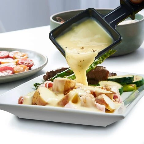 Set à Raclette 3 En 1, Grillade En Pierre Naturelle, Noir, Dimensions: 52 X 20,5 X 12,8 Cm – Image 4