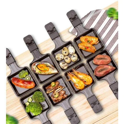Set à Raclette 3 En 1, Grillade En Pierre Naturelle, Noir, Dimensions: 52 X 20,5 X 12,8 Cm – Image 5