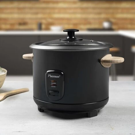 Cuiseur à Riz Avec Poignées En Bambou ARC180BW 1,8 L 700W Noir Bestron – Image 2