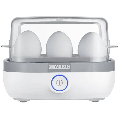 Severin EK 3164 Cuiseur à Oeufs Avec Verre Doseur, Avec Pique-œuf, Sans BPA Blanc, Gris