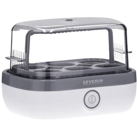 Severin EK 3164 Cuiseur à Oeufs Avec Verre Doseur, Avec Pique-œuf, Sans BPA Blanc, Gris – Image 3