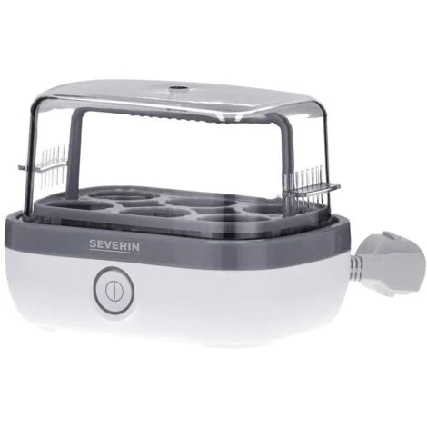 Severin EK 3164 Cuiseur à Oeufs Avec Verre Doseur, Avec Pique-œuf, Sans BPA Blanc, Gris – Image 4