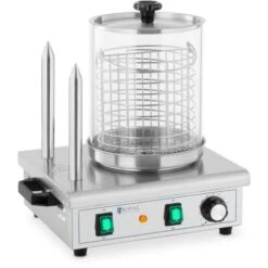 Machine à Hot Dog Professionnelle Appareil Cuisson Vapeur Inox 2 Piques