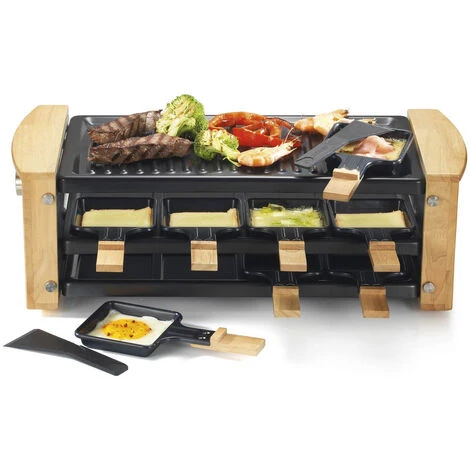Appareil à Raclette 8 Personnes 1200w + Grill - Kitchen Chef - Kcwood.8rp – Image 2