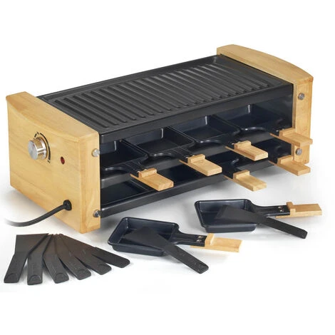 Appareil à Raclette 8 Personnes 1200w + Grill - Kitchen Chef - Kcwood.8rp – Image 3