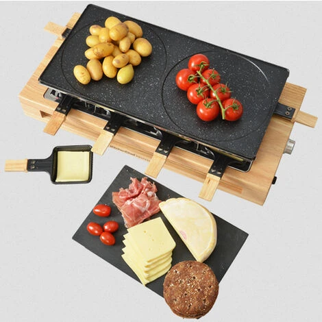 Appareil à Raclette 8 Personnes 1500w + Gril - Kitchen Chef - Kcwood8maxi – Image 3