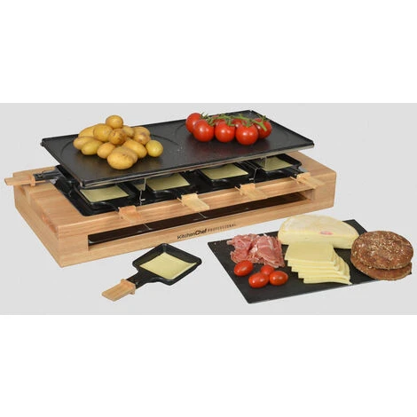 Appareil à Raclette 8 Personnes 1500w + Gril - Kitchen Chef - Kcwood8maxi – Image 4