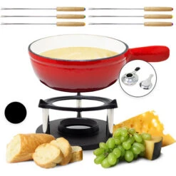 Service à Fondue Holsten Pot De Poêle à Brûler 6 Fourchettes 1,5 L En Fonte