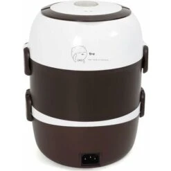 2L Boîte à Lunch Électrique Boîte De Nourriture Portable Boite Chauffante Repas Cuiseur à Riz à Vapeur 3 Couches 220V Pot Intérieur En Acier Inoxydable