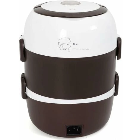 2L Boîte à Lunch Électrique Boîte De Nourriture Portable Boite Chauffante Repas Cuiseur à Riz à Vapeur 3 Couches 220V Pot Intérieur En Acier Inoxydable
