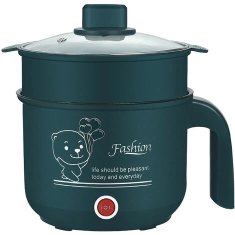 Mini Cuiseur Electrique Basse Consommation 300-600W 1.8L Cuiseur A Riz Reglable A 2 Vitesses Adapte Au Dortoir Etudiant