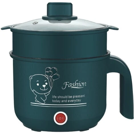 Mini Cuiseur Electrique Basse Consommation 300-600W 1.8L Cuiseur A Riz Reglable A 2 Vitesses Adapte Au Dortoir Etudiant – Image 2