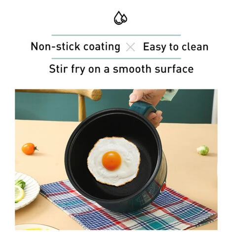 Mini Cuiseur Electrique Basse Consommation 300-600W 1.8L Cuiseur A Riz Reglable A 2 Vitesses Adapte Au Dortoir Etudiant – Image 3