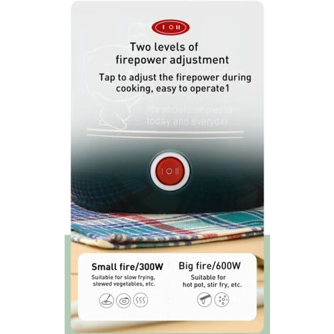 Mini Cuiseur Electrique Basse Consommation 300-600W 1.8L Cuiseur A Riz Reglable A 2 Vitesses Adapte Au Dortoir Etudiant – Image 4