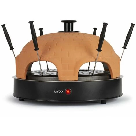 Appareil à Pizza 6 Personnes 1200 W Noir Livoo