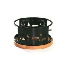 TABLE ET COOK - Réchaud Fondue Acier Noir 21cm Plateau Bois Chamonix