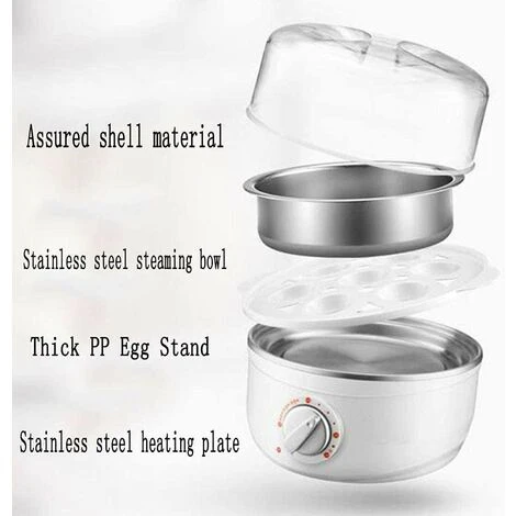 Chaudière à Oeufs à Cuisinière à Vapeur D'oeufs à Vapeur D'oeufs à Vapeur à Vapeur D'oeuf Avec Une Fonction D'arrêt Automatique, Pour Omelettes Pochés De Boulettes Cuits à La Vapeur Maïs, 14 Capa – Image 2