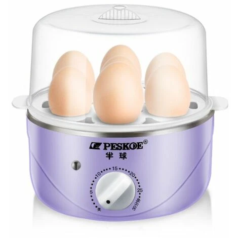 SEENLIN Cuiseur à Œufs Électrique - Appareil Vapeur Sans BPA Pour 1 à 7 Œufs - Œuf à La Coque Mollet Ou Dur - Doseur Et Perce-Œufs Inclus, Violet