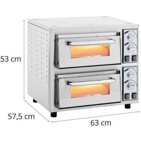 Four à Pizza électrique 2 Chambres 4750 W Ø 40 Cm Minuterie 30 Min – Image 5