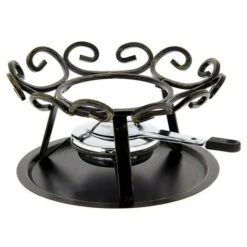 TABLE ET COOK - Réchaud Fondue Fer Forge Savoyard D.23 Cm Noir
