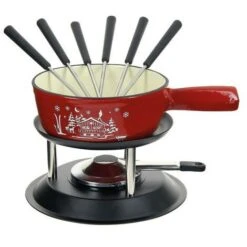 TABLE ET COOK - Service à Fondue Savoyarde Chalet Rouge 22cm