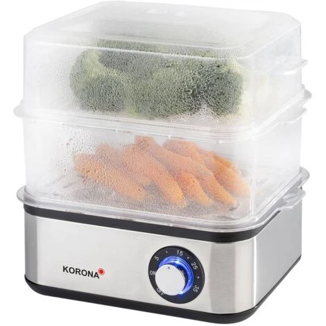 Korona 25303 Cuiseur à Oeufs Avec Fonction De Cuisson-vapeur Acier Inoxydable, Noir – Image 2