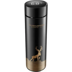 Bouteille Isotherme à Affichage Intelligent De La Température 17,6 Oz/ 500 Ml Écran Tactile LCD Bouteille D'eau Sous Vide étanche En Acier Inoxydable Tasse à Café Intelligente Tasse De Voyage (Noir)