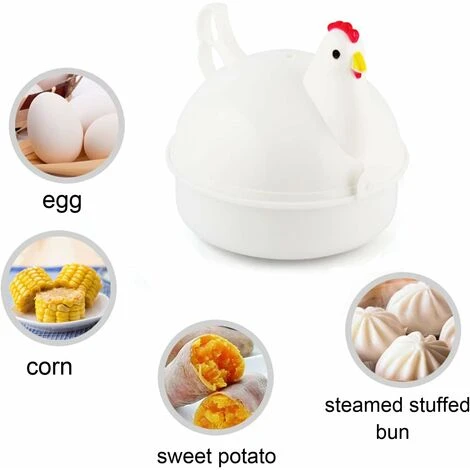 Egg Boiler,Cuiseur à Oeufs Big Boiley 13.3 15.7 15.7cm, Micro-ondes Boiler Rapid Egg Cooking Appliances,4 Oeufs – Image 4