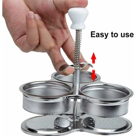 Braconnier à œufs, Cuiseur à œufs, Pochoir à œufs Avec TROIS Grilles, Cuiseur à œufs, Coquetiers Pochés, Acier Inoxydable, Panier Vapeur, Revêtement Antiadhésif, Accessoires De Cuisine – Image 4