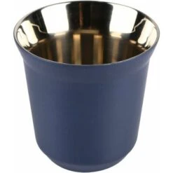 Tasse À Café Tasses À Espresso En Acier Inoxydable Paroi Double Isolé Thermiquement Capsule Bleu Foncé