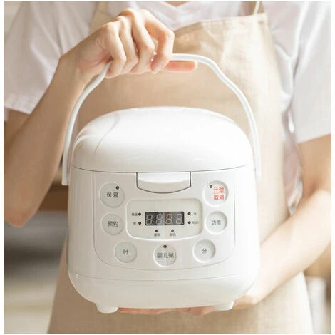 Mini Cuiseur à Riz Domestique 2L Petit Cuiseur à Riz Entièrement Automatique,Blanc – Image 2