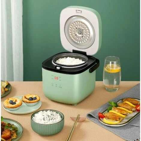 Mini Cuiseur à Riz 1,2 L, 1-2 Personnes, Support Préréglé Pour Garder Au Chaud, Cuiseur à Riz Multifonction,vert Foncé – Image 3
