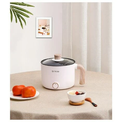 1.5L Petit Cuiseur à Riz En Acier Inoxydable Cuiseur à Riz Multifonctionnel/Studio/hôtel/Camping/bureau Cuiseur à Riz Portable,Blanc – Image 3