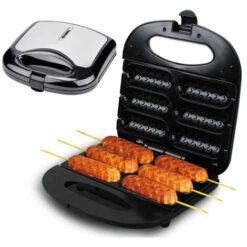 Casserolier De Cuisine Fabricant De Hot-dogs Electrique Machine A Gaufres Pour Chiens De Mais Machine A Saucisses Revetement Antiadhesif Cuire 6 Hot-Dogs A La Fois Cuisson Barbecue Grill