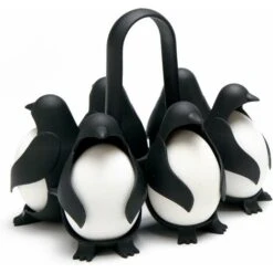 Egguins Porte-œufs Universel Cuiseur à œufs Coquetiers Coquetiers Drôle Coquetiers Noir Boîte De Rangement à œufs Porte-œufs En Plastique Insert à œufs Eggholder