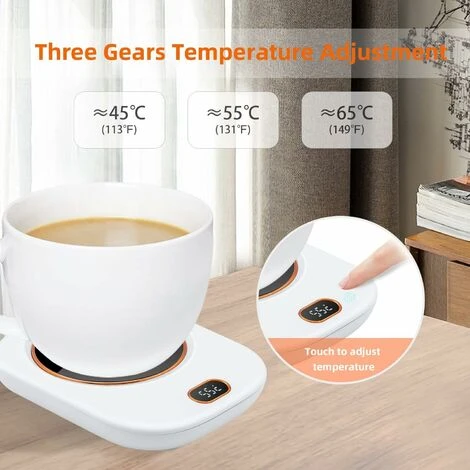 LECHUANG Chauffe-Tasses USB, Plaque Chauffante électrique Portable Petite Tasse Chauffe-Tasses à Bouton Tactile Chauffe-Tasses Avec Câble De Chargement USB Pour La Maison/Bureau/Voyage – Image 5