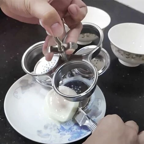 Cuiseur à œufs Pochés à Trois Grilles En Acier Inoxydable, Moule à œufs Pochés,coquetiers Pochés En Acier Inoxydable Antiadhésif Avec Trous Pour Accessoires De Cuisine -1615.46.4cm-1pc – Image 2